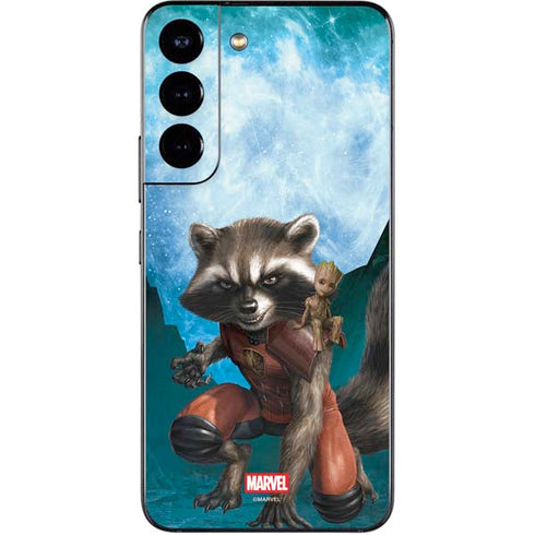 Marvel Rocket and Baby Groot Cosmic Bond Galaxy S22 Skin